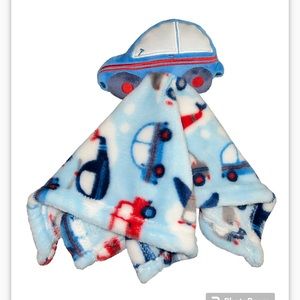 Manhattan Kids Baby Lovey Blanket Car Helicopter Airplane Blue Red Gray